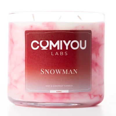 Aρωματικό κερί σόγιας & καρύδας SNOWMAN (450g)