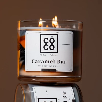 Aρωματικό κερί σόγιας & καρύδας CARAMEL BAR (450g)