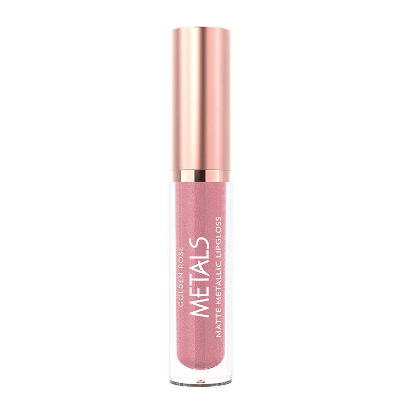 Matte Metallic Lipgloss - 52 Pink Topaz. Golden Rose