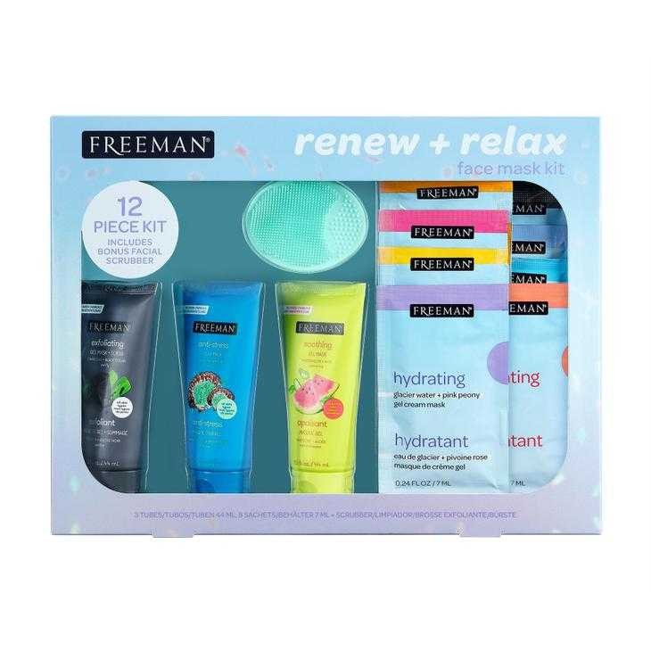 FREEMAN BEAUTY RENEW & RELAX FACE MASK KIT 12PCS