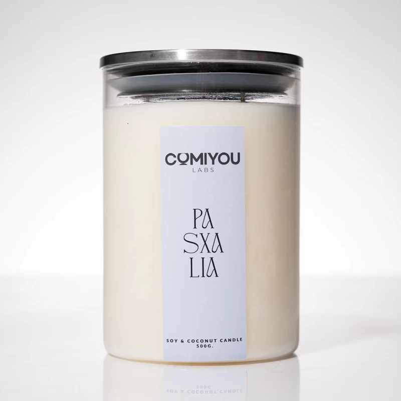 Aρωματικό κερί σόγιας & καρύδας PASXALIA (500g)